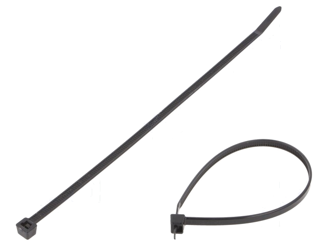 Kabelbinder; L: 200mm; W: 4,6mm; polyamide; 225N; zwart; Ømax: 50mm Kabelbinder; L: 200mm; W: 4,6mm; polyamide; 225N; zwart; Ømax: 50mm